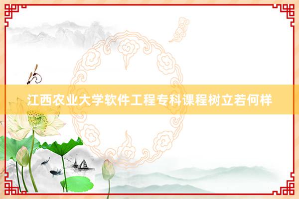 江西农业大学软件工程专科课程树立若何样